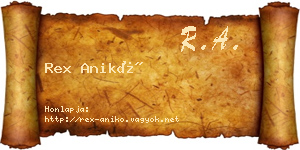 Rex Anikó névjegykártya